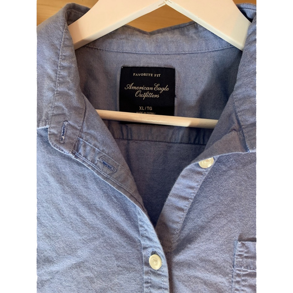 American Eagle Favorite Fit Button Up Chambray Shirt - Picture 2 of 4